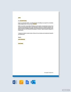 Family Emergency Leave Letter