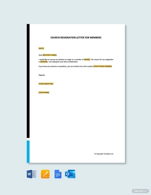 Church Resignation Letter for Members