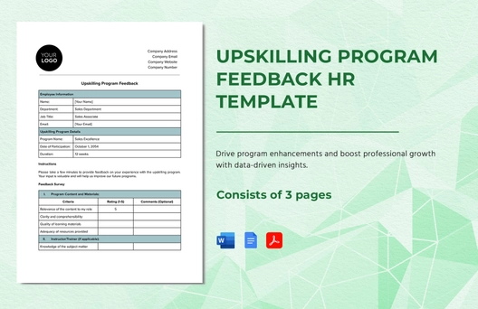 Upskilling Program Feedback HR Template