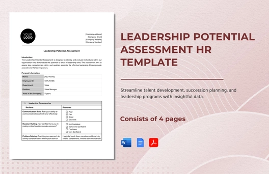 Leadership Potential Assessment HR Template Leadership Potential Assessment HR Template