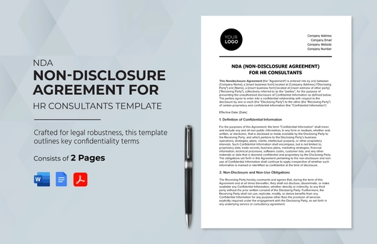 NDA (Non-Disclosure Agreement) for HR Consultants Template