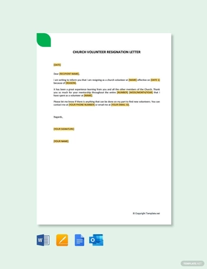 Church Volunteer Resignation Letter
