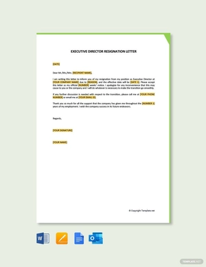 Executive Director Resignation Letter