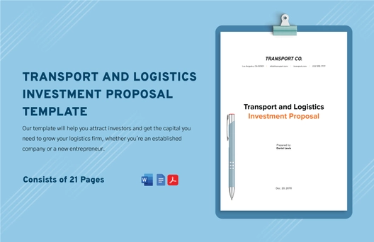 Transport and Logistics Investment Proposal Template