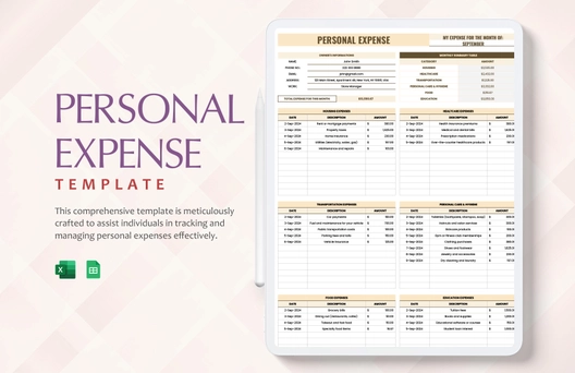 Personal Expense Template