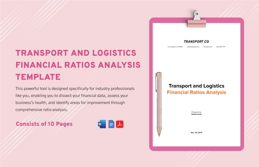 Transport and Logistics Financial Ratios Analysis Template