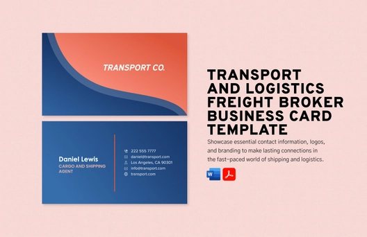 Transport and Logistics Cargo and Shipping Agent Contact Card Template