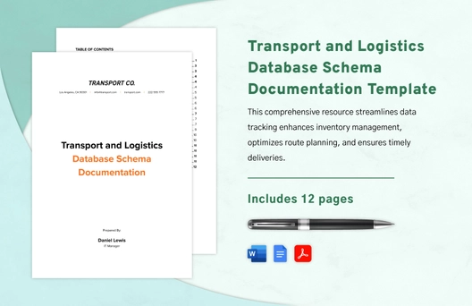 Transport and Logistics Database Schema Documentation Template