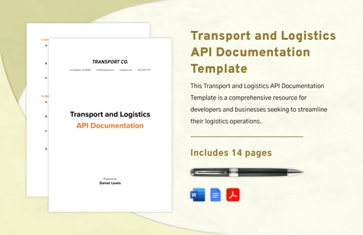 Transport and Logistics API Documentation Template