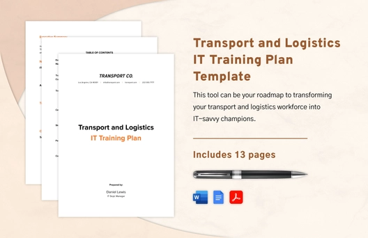 Transport and Logistics IT Training Plan Template