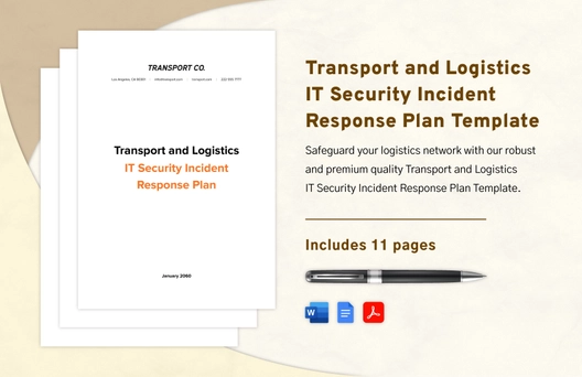 Transport and Logistics IT Security Incident Response Plan Template