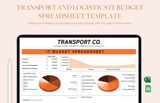 Transport and Logistics IT Budget Spreadsheet Template