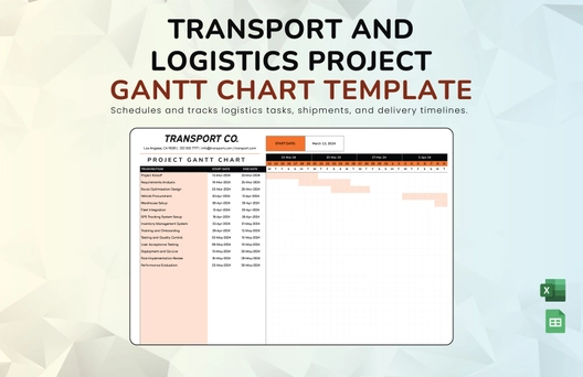 Transport and Logistics Project Gantt Chart Template