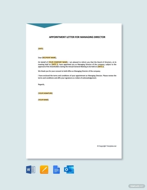 Appointment Letter for Managing Director