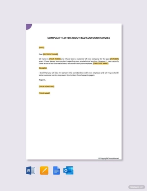 Complaint Letter About Bad Customer Service