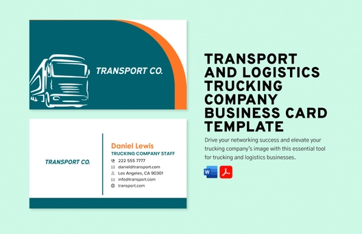 Transport and Logistics Trucking Company Business Card Template