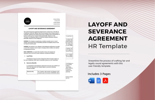 Layoff and Severance Agreement HR Template