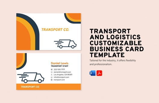Transport and Logistics Customizable Business Card Template