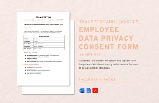 Transport and Logistics Employee Data Privacy Consent Form Template