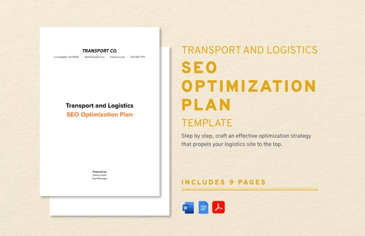 Transport and Logistics SEO Optimization Plan Template