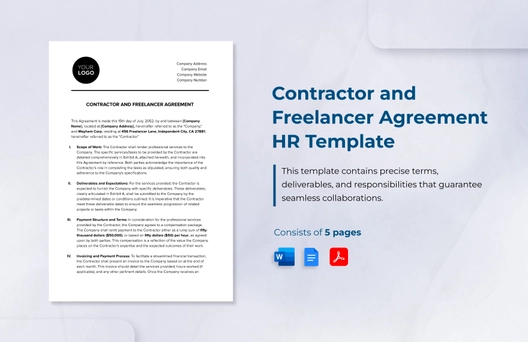 Contractor and Freelancer Agreement HR Template