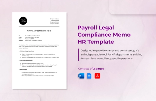 Payroll Legal Compliance Memo HR Template Payroll Legal Compliance Memo HR Template