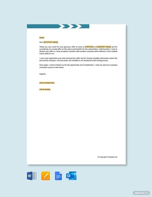 Job Refusal Letter