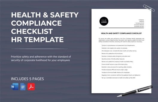 Health & Safety Compliance Checklist HR Template Health & Safety Compliance Checklist HR Template