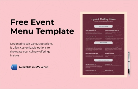 Event Menu Template