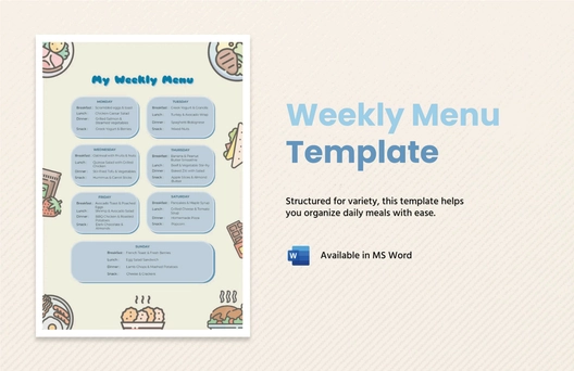 Weekly Menu Template