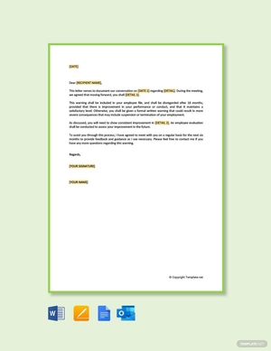 Employee Verbal Warning Letter