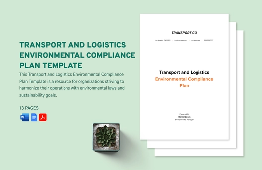 Transport and Logistics Environmental Compliance Plan Template