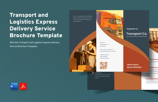 Transport and Logistics Express Delivery Service Brochure Template