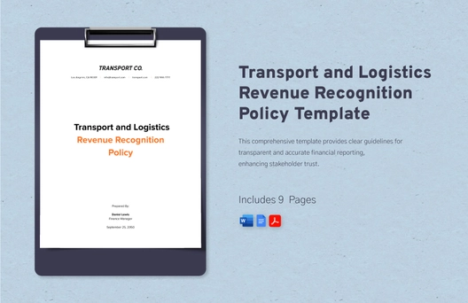 Transport and Logistics Revenue Recognition Policy Template