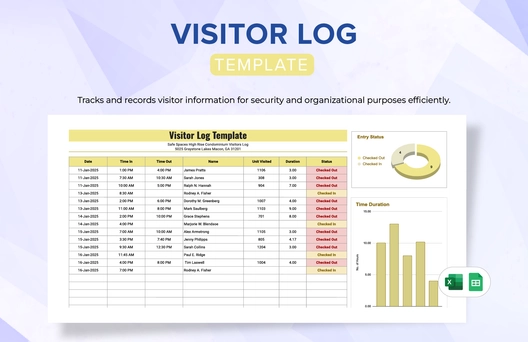 Visitor Log Template Visitor Log Template