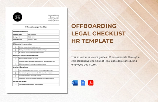 Offboarding Legal Checklist HR Template Offboarding Legal Checklist HR Template