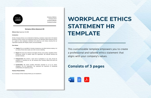Workplace Ethics Statement HR Template Workplace Ethics Statement HR Template