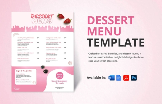 Dessert Menu Template