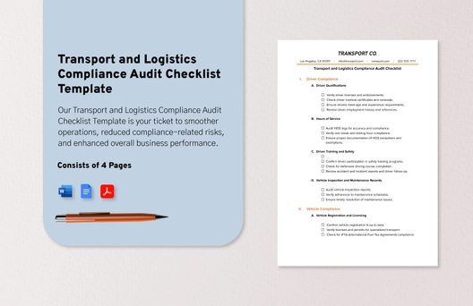 Transport and Logistics Compliance Audit Checklist Template