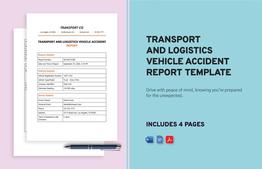 Transport and Logistics Vehicle Accident Report Template