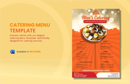 Catering Menu Template