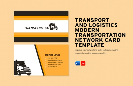 Transport and Logistics Modern Transportation Network Card Template