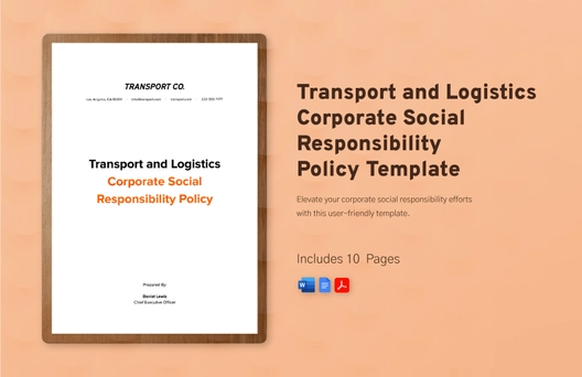 Transport and Logistics Corporate Social Responsibility Policy Template