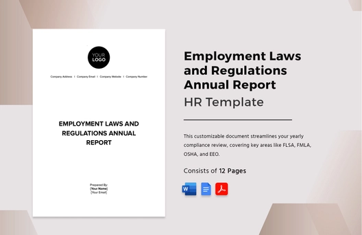 Employment Laws and Regulations Annual Report HR Template