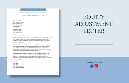 Equity Adjustment Letter
