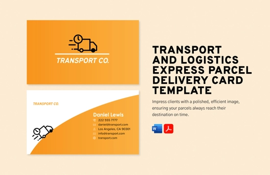 Transport and Logistics Express Parcel Delivery Card Template