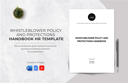 Whistleblower Policy and Protections Handbook HR Template