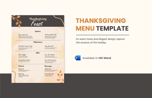 Thanksgiving Menu Template