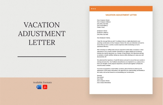 Vacation Adjustment Letter
