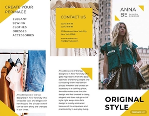 Fashion Designer Tri Fold Brochure Template